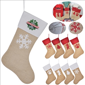 Burlap Felt Christmas Stockings